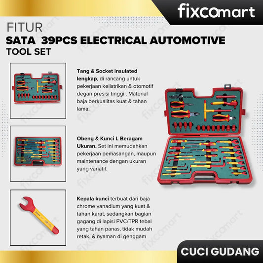 GARAGE SALE-SATA 39PCS ELECTRICAL AUTOMOTIVE TOOL SET FIXCOMART