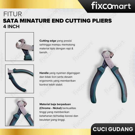 GARAGE SALE-SATA MINATURE END CUTTING PLIERS 4 inch FIXCOMART
