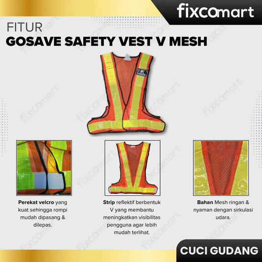 GARAGE SALE-GOSAVE SAFETY VEST V MESH FIXCOMART
