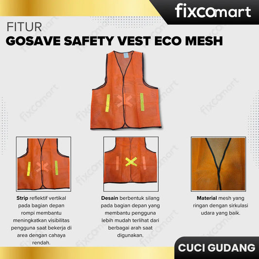 GARAGE SALE-GOSAVE SAFETY VEST ECO MESH FIXCOMART