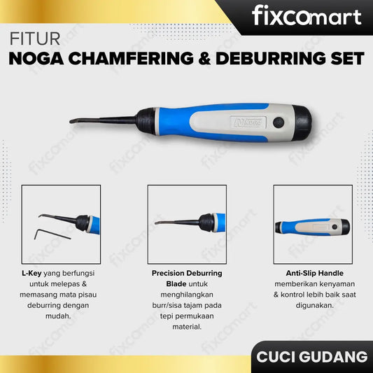 GARAGE SALE-NOGA Chamfering & Deburring Set NG3710 FIXCOMART