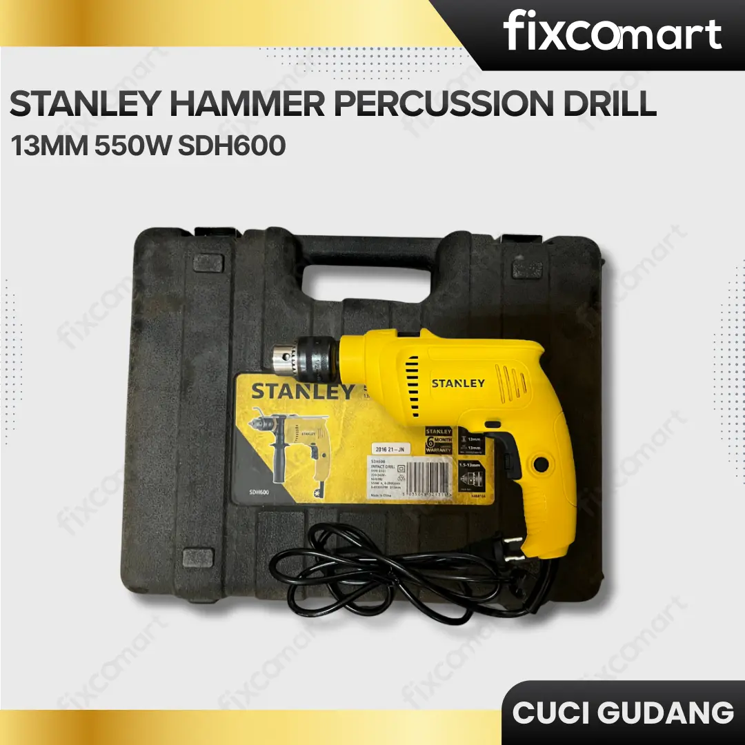 GARAGE SALE-Stanley Hammer Percussion Drill 13MM 550W SDH600 FIXCOMART