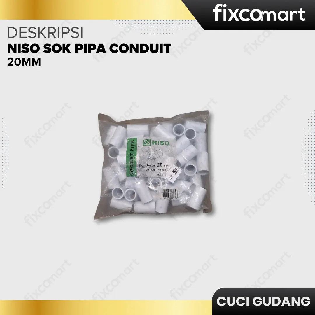 GARAGE SALE-Niso Sok Pipa Conduit 20mm –Spesial Cuci Gudang, Borong Sekarang~ FIXCOMART