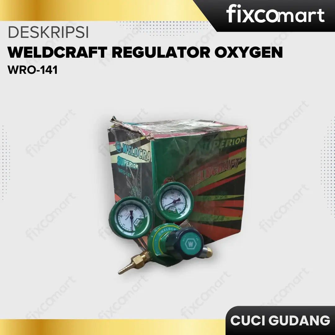 GARAGE SALE-Weldcraft Regulator Oxygen WRO 141 FIXCOMART