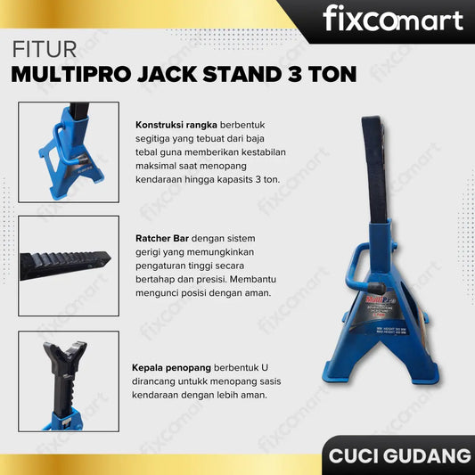 GARAGE SALE-Multipro Jack Stand 3 Ton FIXCOMART