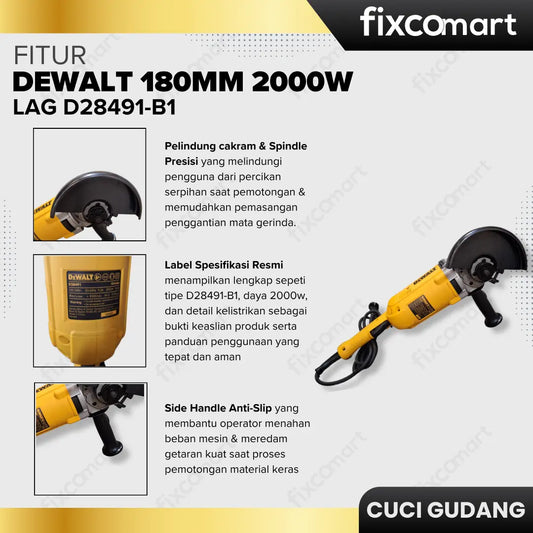GARAGE SALE-Dewalt 180mm 2000W LAG D28491-B1 FIXCOMART