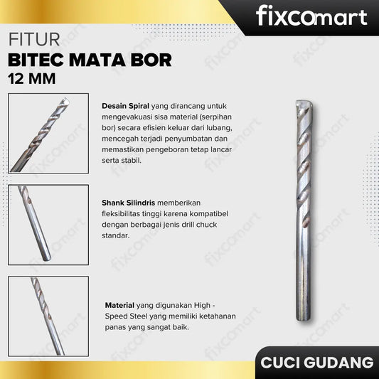 GARAGE SALE-Bitec Mata Bor (12 mm) FIXCOMART