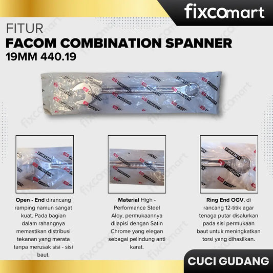 GARAGE SALE-FACOM COMBINATION SPANNER 19MM 440.19 FIXCOMART