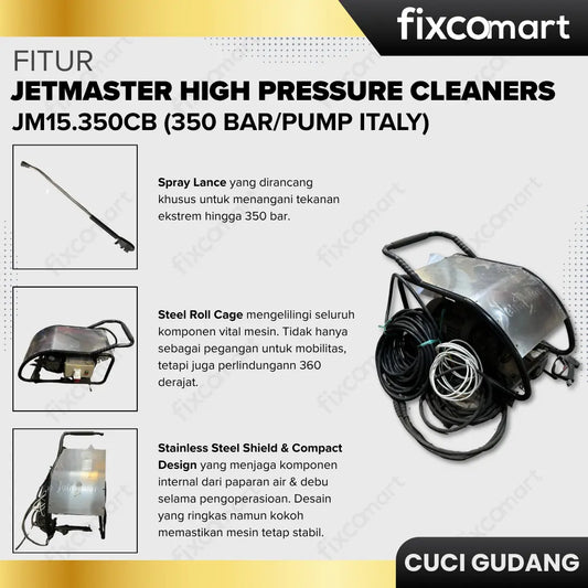 GARAGE SALE-Jetmaster High Pressure Cleaners JM15.350CB (350 bar/Pump Italy) FIXCOMART