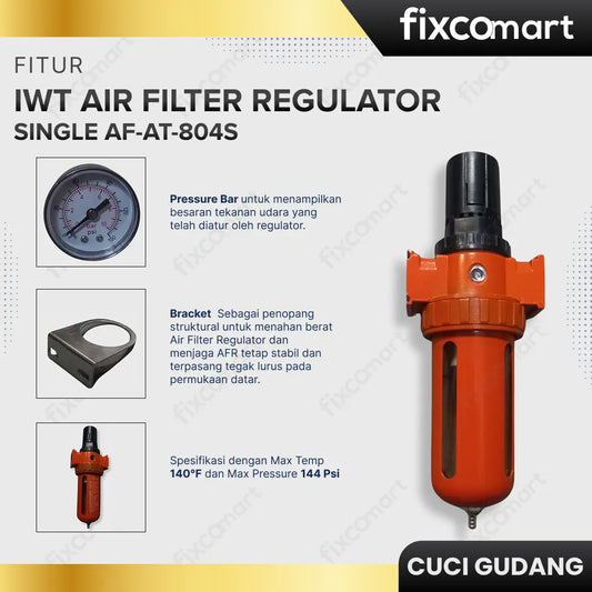 GARAGE SALE-IWT Air Filter Regulator Single AT-AF-804S FIXCOMART