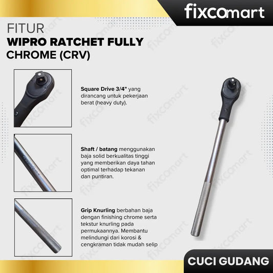 GARAGE SALE - WIPRO RATCHET FULLY CHROME (CRV) FIXCOMART