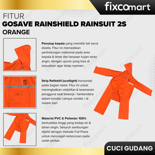 GARAGE SALE - Gosave Rainshield Rainsuit 2S Orange