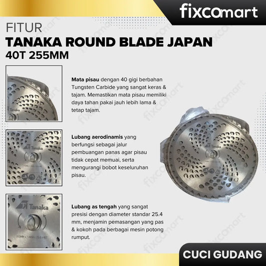 GARAGE SALE - TANAKA Round Blade Japan / Pisau Bulat 40T 255mm FIXCOMART