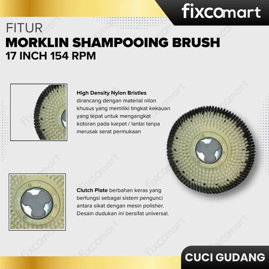 GARAGE SALE - Morklin Shampooing Brush 17 inch 154 RPM FIXCOMART