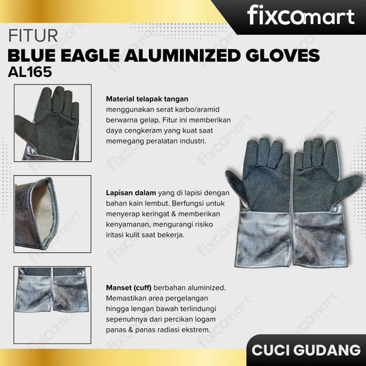 GARAGE SALE - BLUE EAGLE ALUMINIZED GLOVES AL165 FIXCOMART