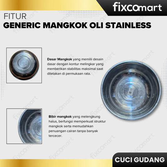 GARAGE SALE - Generic Mangkok Oli Stainless FIXCOMART