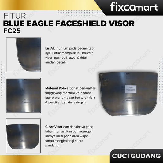 GARAGE SALE - BLUE EAGLE FACESHIELD VISOR FC25 FIXCOMART