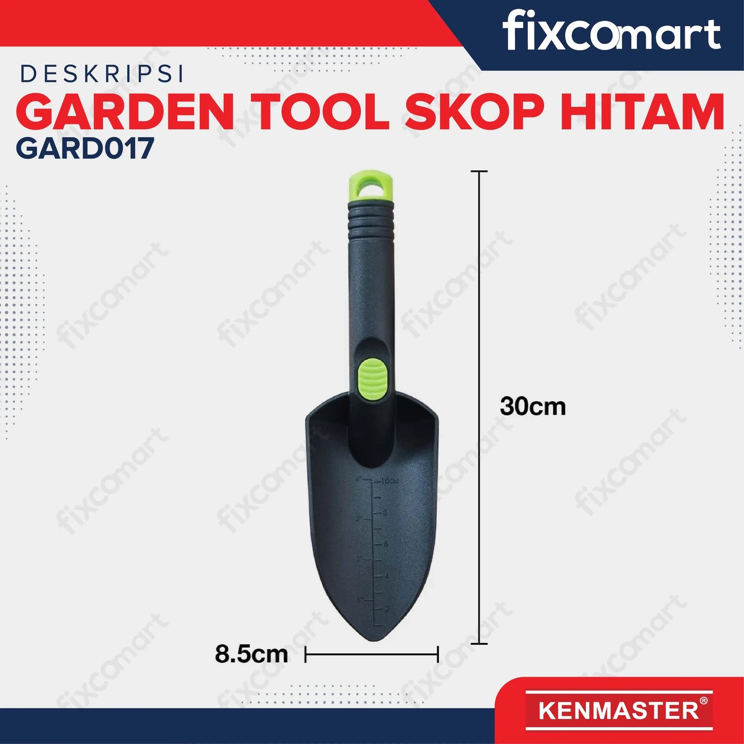 Kenmaster Garden Tool Skop Hitam GARD017 - Sekop Plastik Berkebun 30cm FIXCOMART