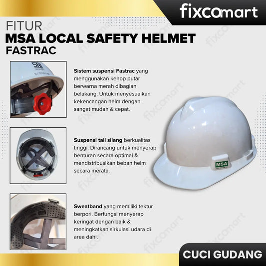 GARAGE SALE - MSA LOCAL SAFETY HELMET FASTRAC (Putih) FIXCOMART