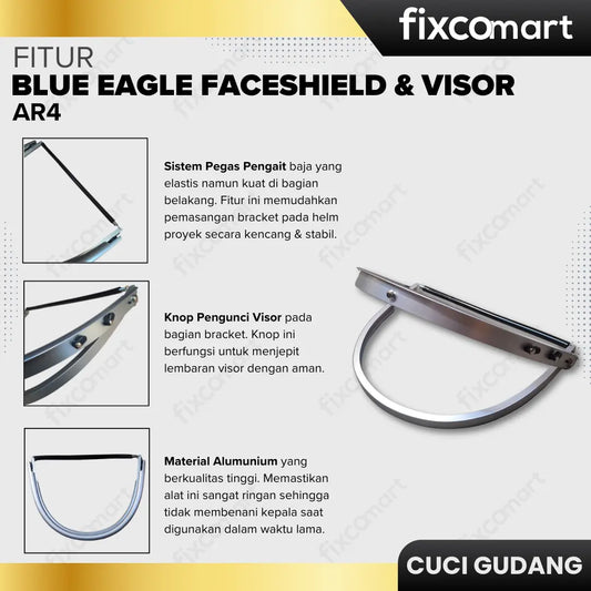 GARAGE SALE - BLUE EAGLE FACESHIELD & VISOR HOLDER AR4 FIXCOMART