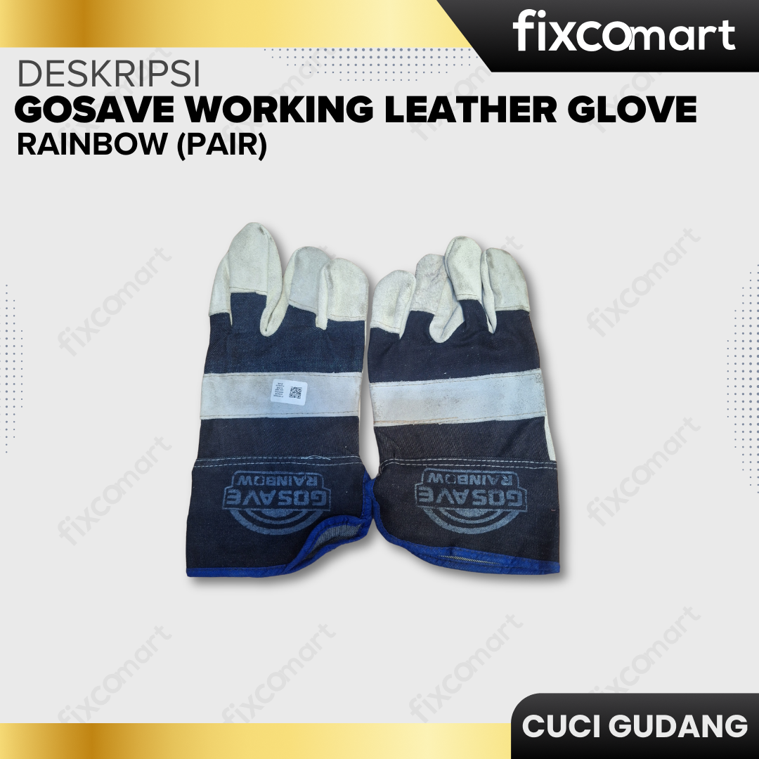 GARAGE SALE - GOSAVE WORKING LEATHER GLOVE RAINBOW (PAIR)