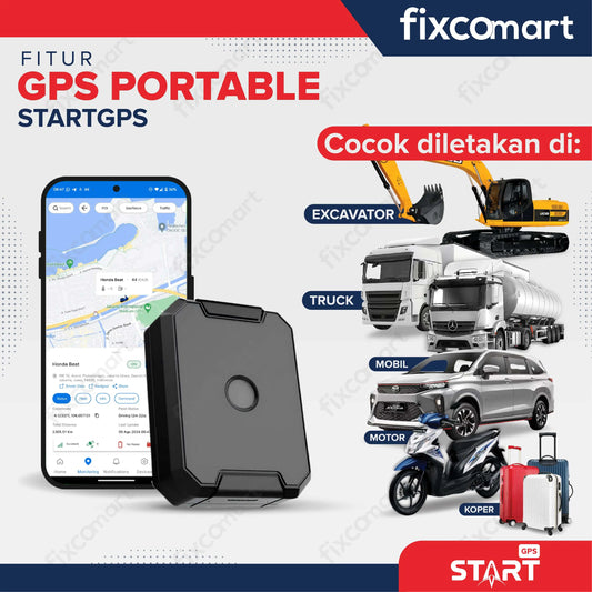 GPS TRACKER PORTABLE STARTGPS - Alat Keamanan Kendaraan Mobil Motor Koper Tas FIXCOMART