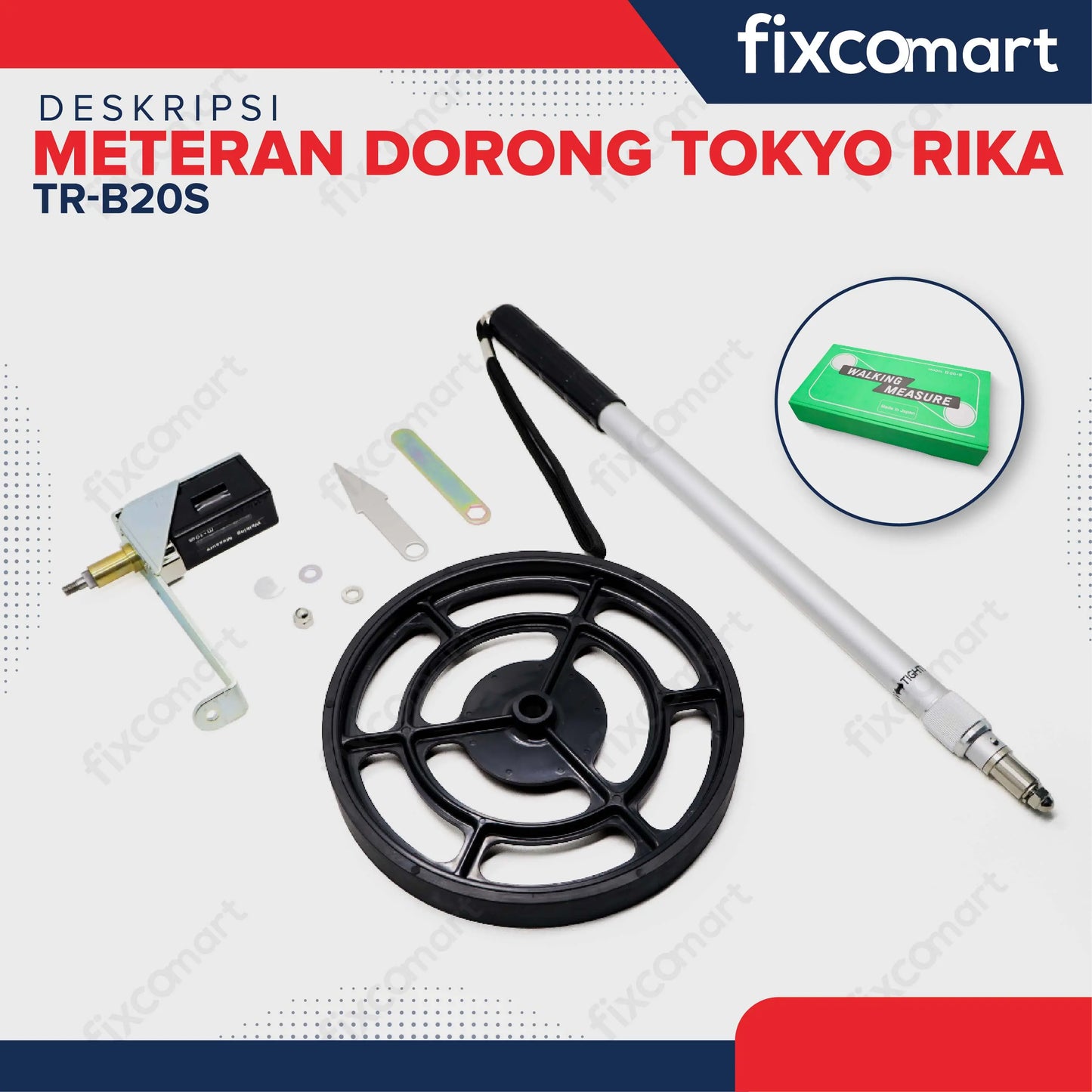 Meteran Dorong Walking Measure TOKYO RIKA B20-S Made In Japan Original FIXCOMART