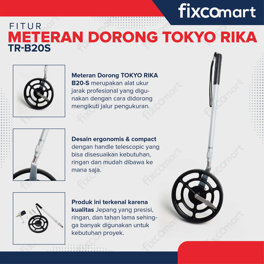 Meteran Dorong Walking Measure TOKYO RIKA B20-S Made In Japan Original FIXCOMART
