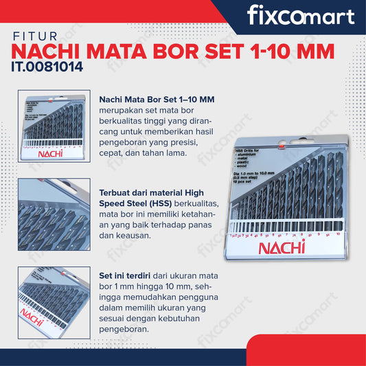 Nachi Mata Bor Set 1-10 MM
