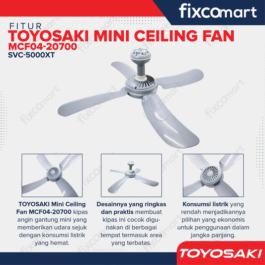 TOYOSAKI MINI CEILING FAN 22.8 Inch FIXCOMART