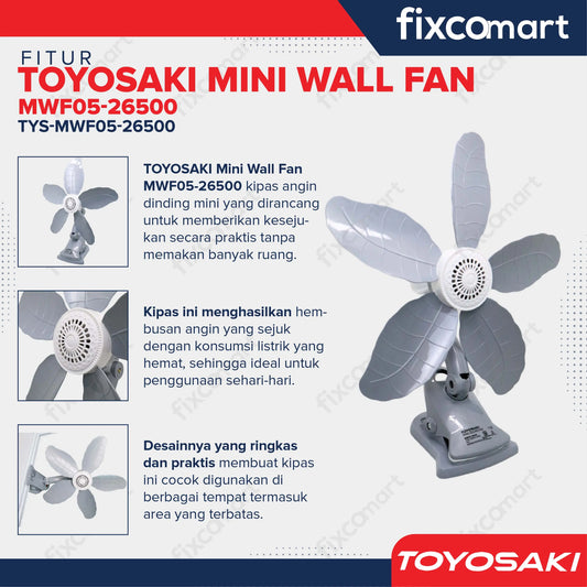 TOYOSAKI MINI WALL FAN MWF 13 inch FIXCOMART