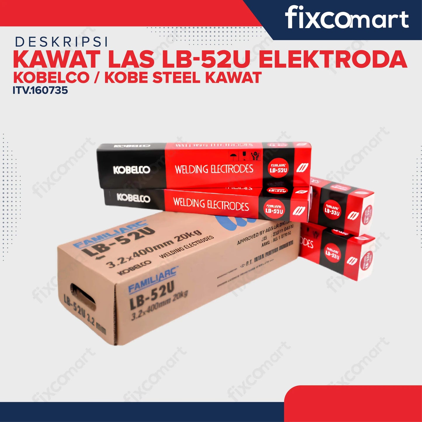 Kobelco / Kobe Steel Kawat Las/Elektroda LB-52U FIXCOMART