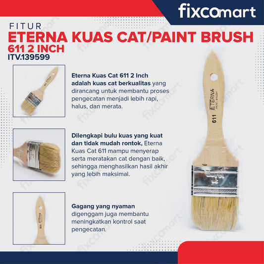 Eterna Kuas Cat/Paint Brush 611 2 Inch FIXCOMART