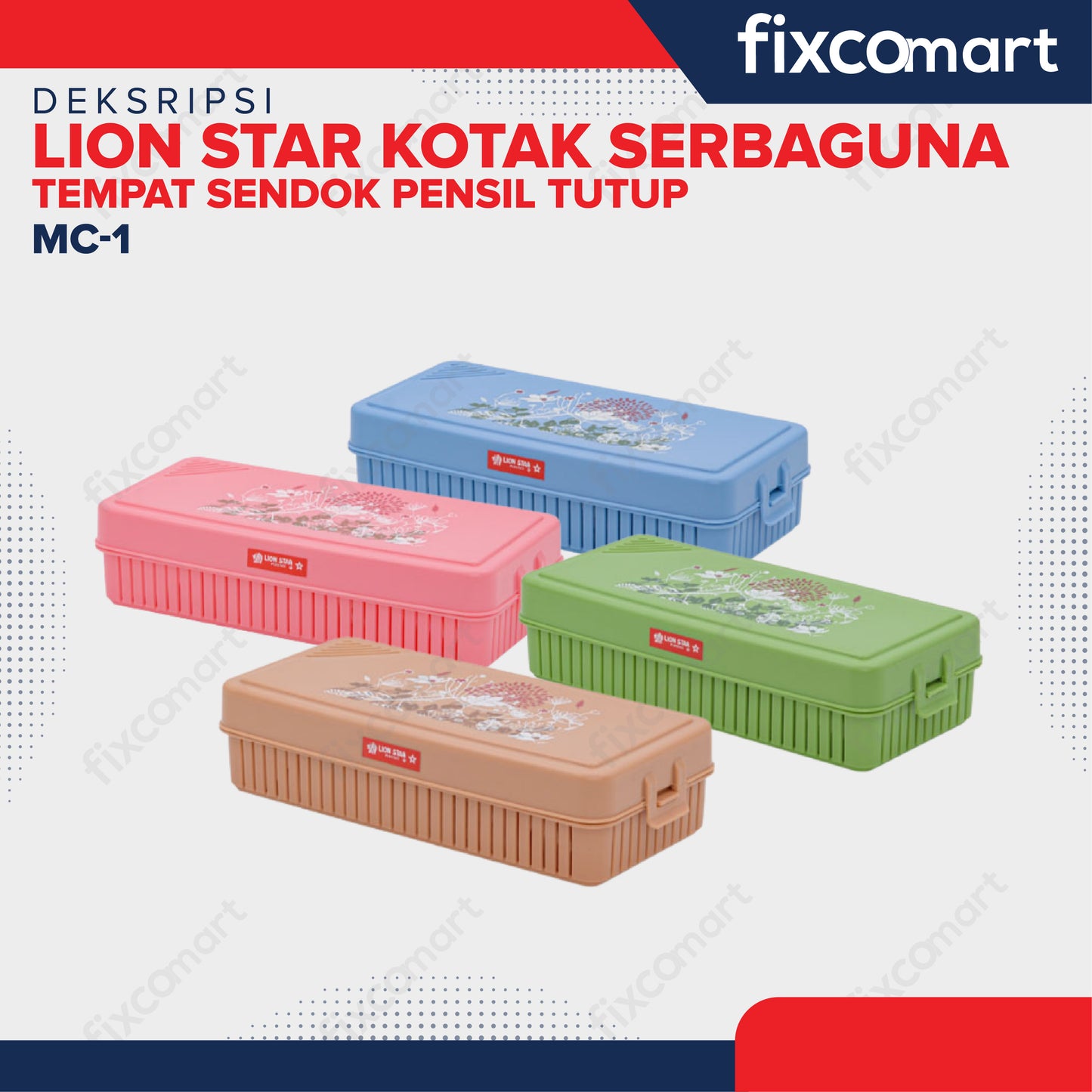 Lion Star Multicase MC-1 Kotak Serbaguna Tempat Sendok Pensil Tutup