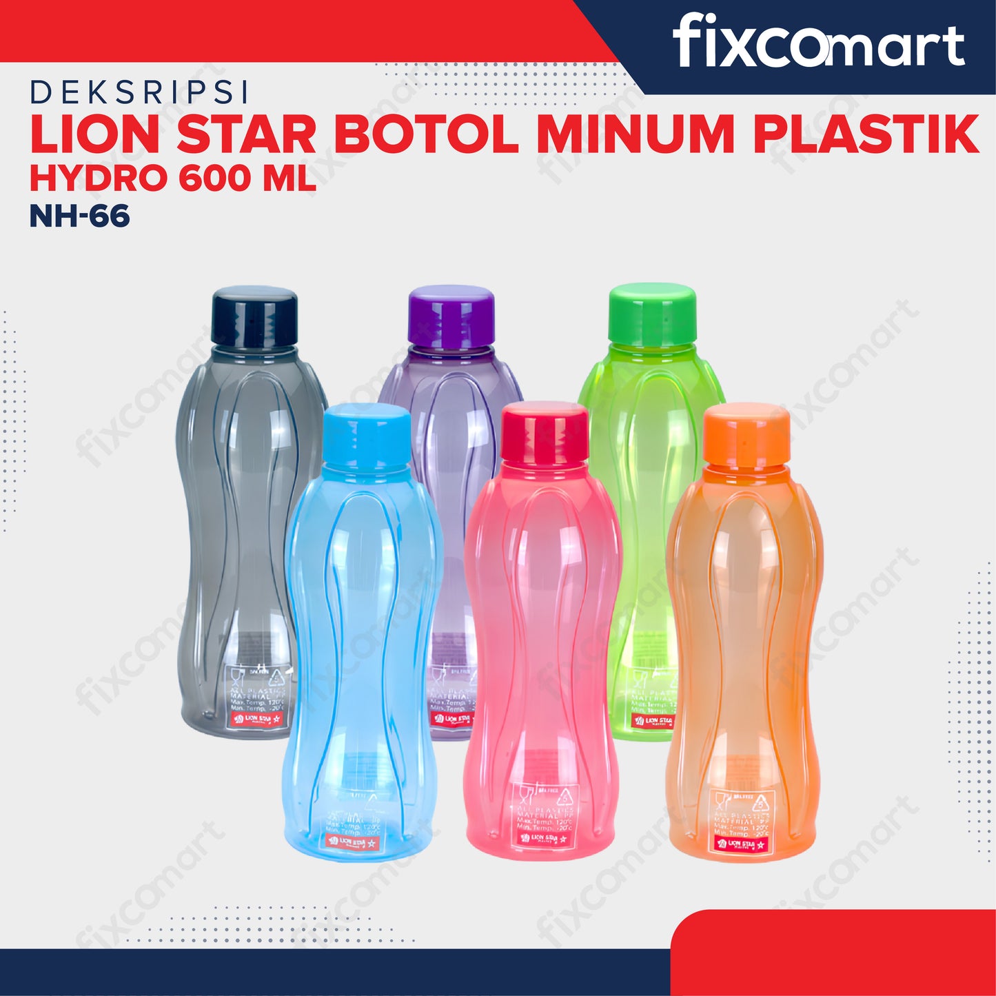 Lion Star Botol Minum Hydro 600 ml NH-66 Drink Bottle