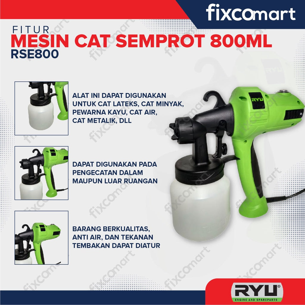 RYU Mesin Cat Semprot Elektrik / Spray Gun Electric - Ryu Rse 800 - 450 Watt