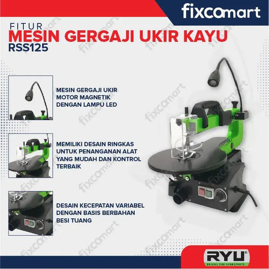 MESIN SCROLL SAW RYU RSS 125 MESIN GERGAJI UKIR KAYU RSS 125 FIXCOMART
