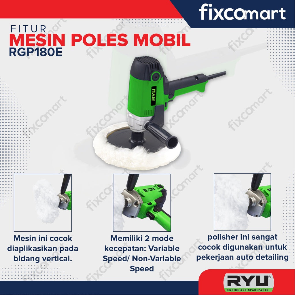 Ryu Gun Polisher / Mesin Poles Mobil Rgp180E / Rgp 180E / Rgp 180 E