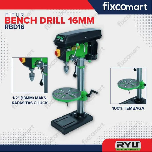RYU Mesin Bor Duduk Ryu Rbd 16 Bench Drill FIXCOMART