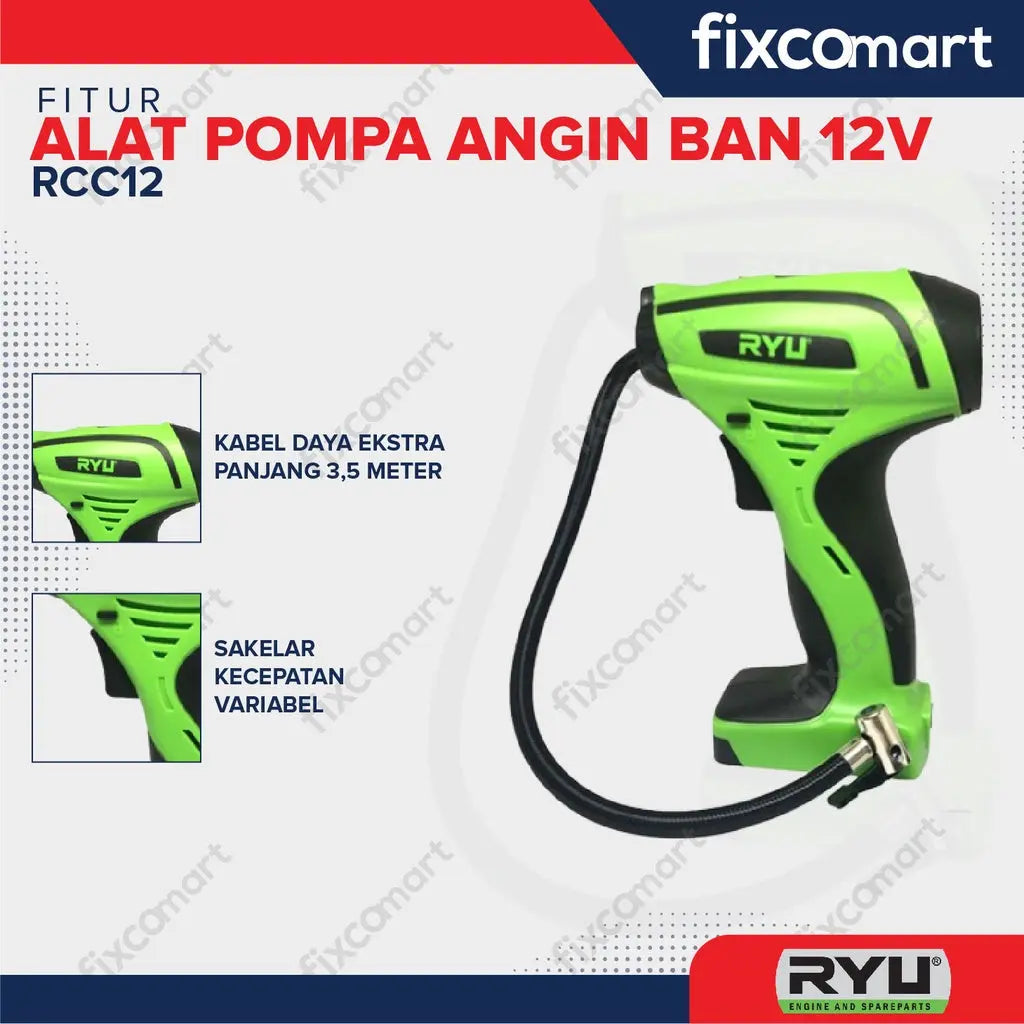 Ryu Pompa Ban / Air Compressor / Kompresor Mini 12V - Ryu Rcc 12 FIXCOMART