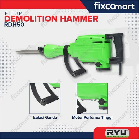 Ryu Demolition Hammer RDH 50 / Ryu Mesin Bobok Beton Aspal Cor RDH50 FIXCOMART