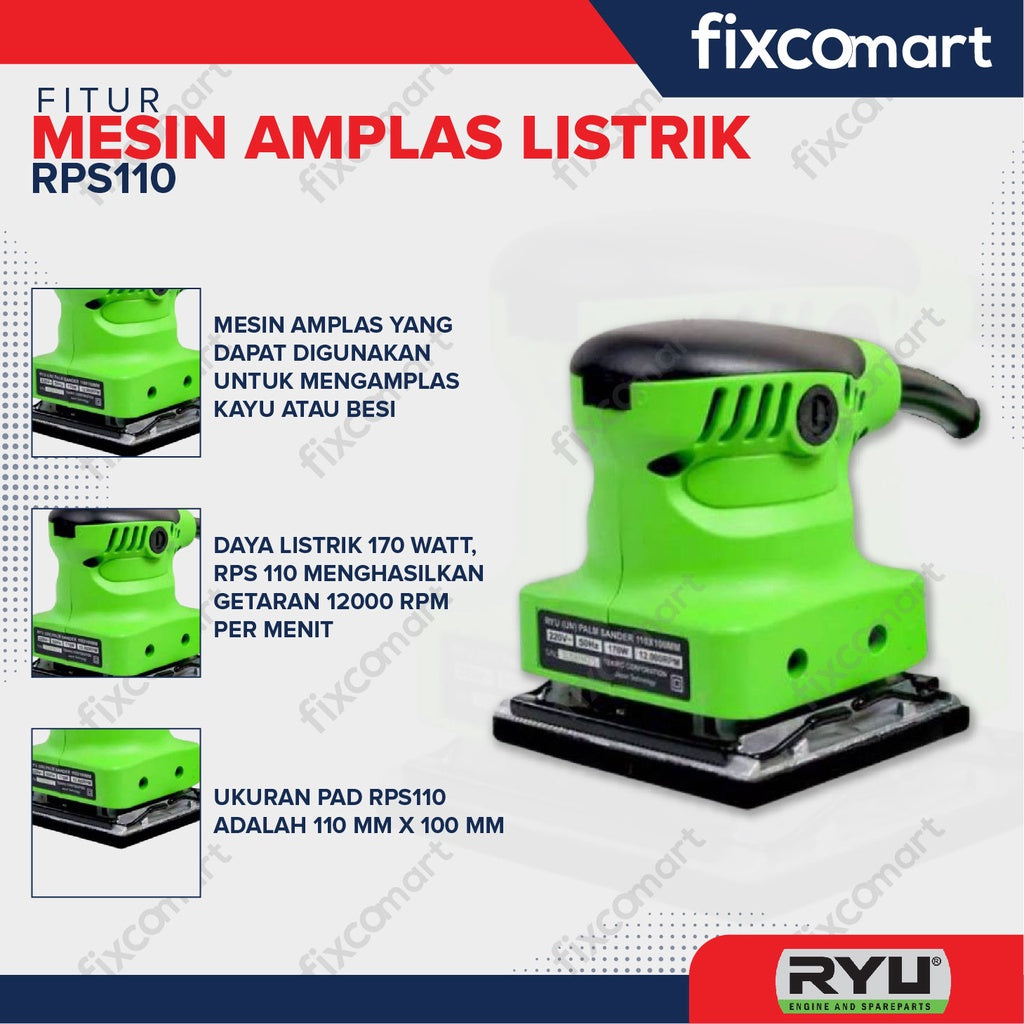 Tekiro Ryu Rps 110 Mesin Amplas 110 X 100 Mm