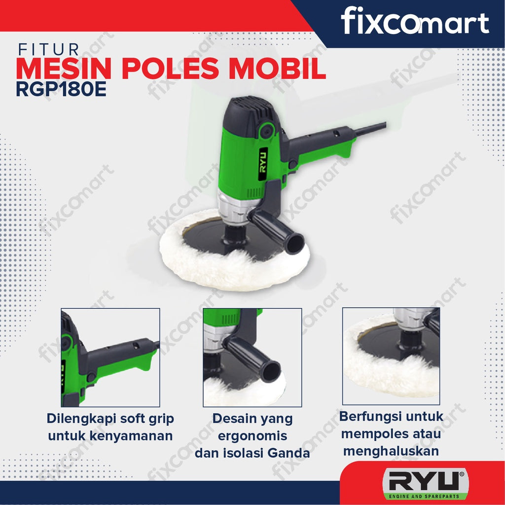 Ryu Gun Polisher / Mesin Poles Mobil Rgp180E / Rgp 180E / Rgp 180 E