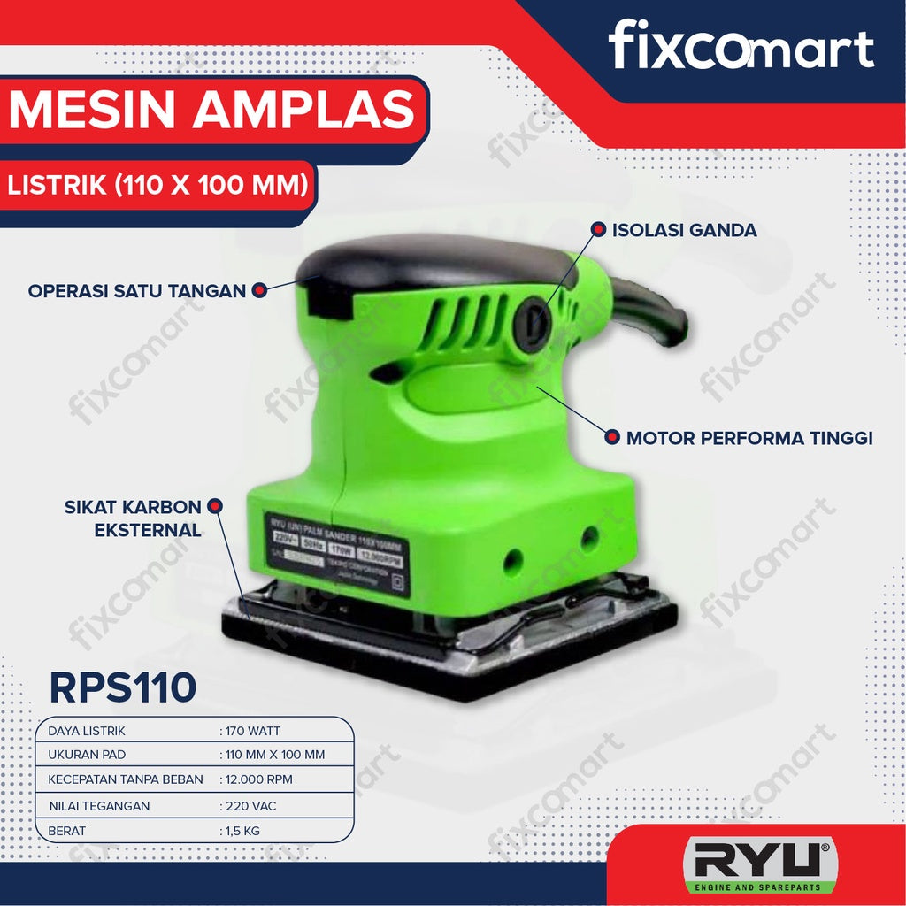 Tekiro Ryu Rps 110 Mesin Amplas 110 X 100 Mm