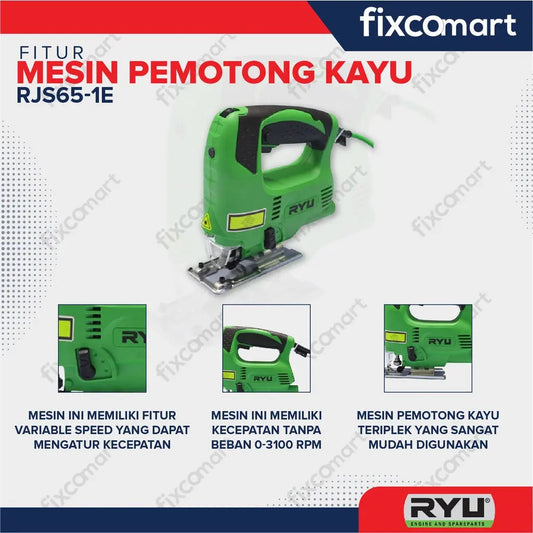 Ryu Jigsaw / Mesin Gergaji Kayu Rjs 65-1E 550 W FIXCOMART