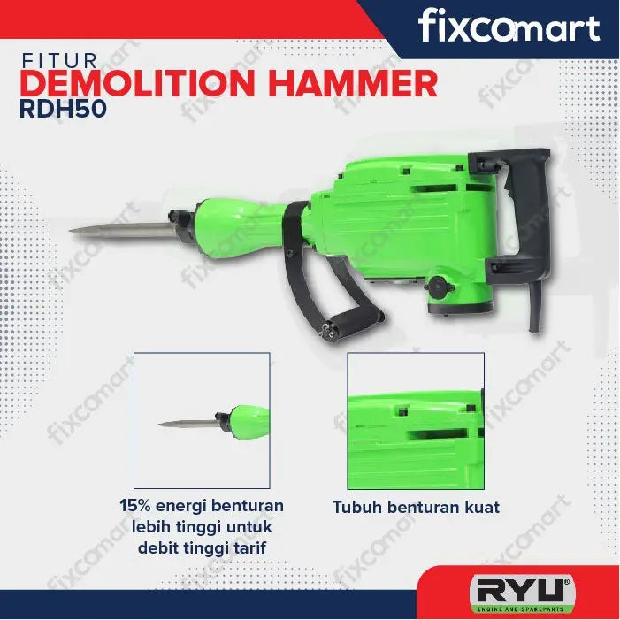 Ryu Demolition Hammer RDH 50 / Ryu Mesin Bobok Beton Aspal Cor RDH50 FIXCOMART