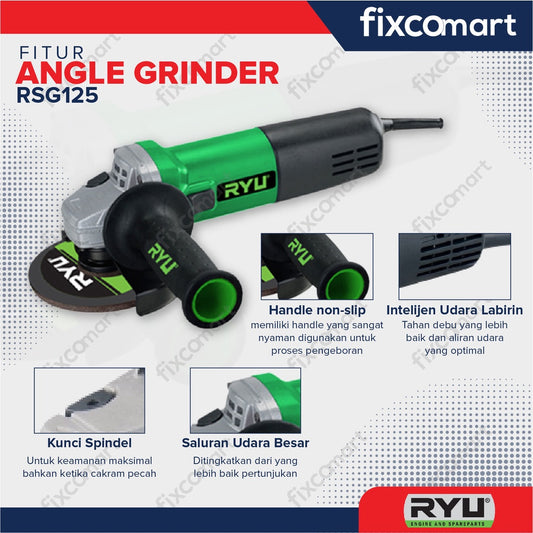 Ryu Grinder Rsg 125 840 W / Ryu Mesin Gurinda Tangan 5 Inch