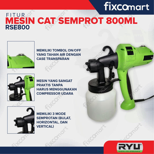 RYU Mesin Cat Semprot Elektrik / Spray Gun Electric - Ryu Rse 800 - 450 Watt