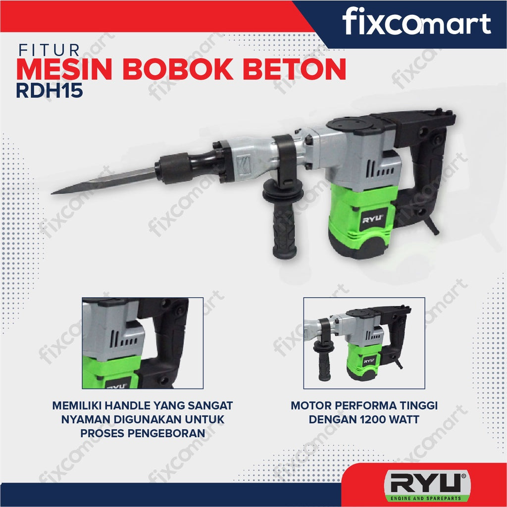 Ryu Demolition Hammer / Ryu Mesin Bobok Beton Rdh 15 1200 W