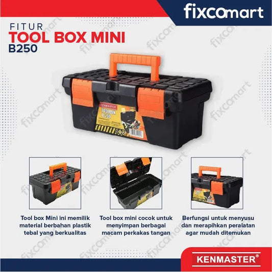 Kenmaster Tool Box Mini B250 Kotak Penyimpanan Perkakas FIXCOMART